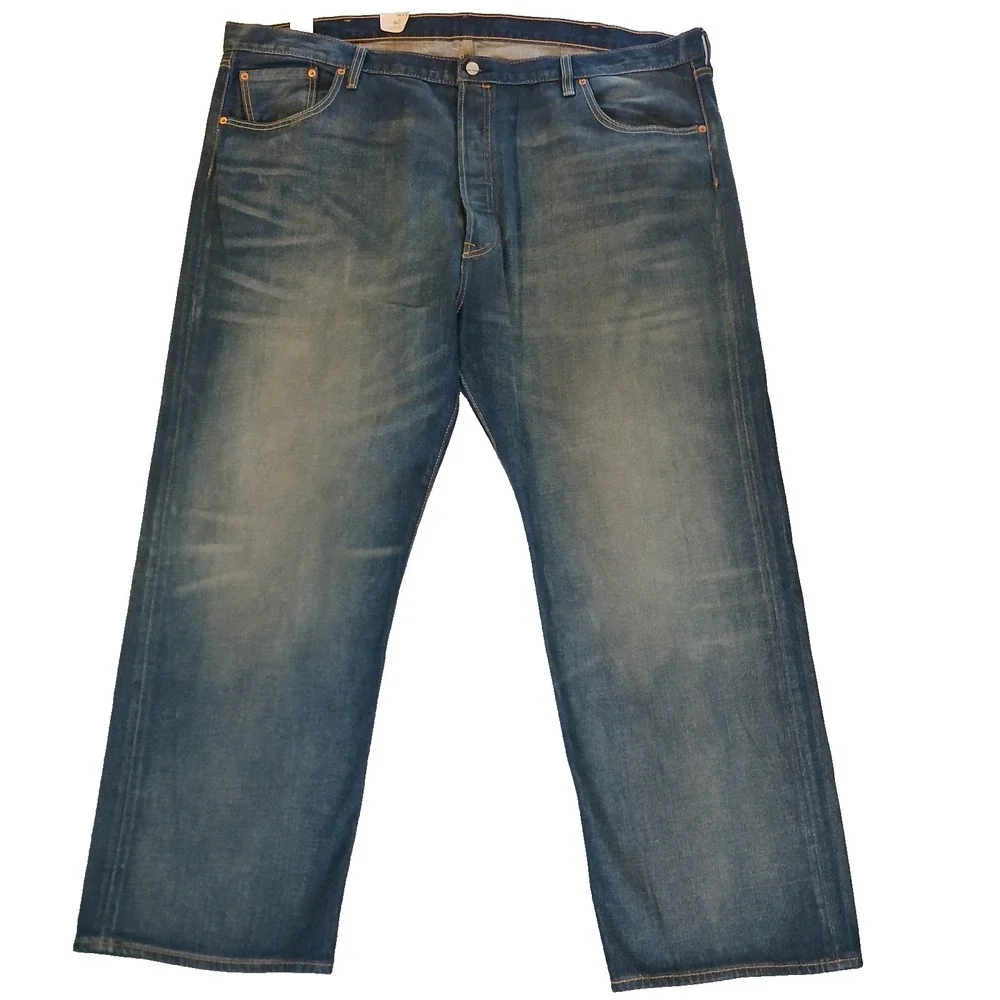 Levis Men's 501 Original Jeans Big & Tall Size 50x32 Blue Stretch Straight NEW